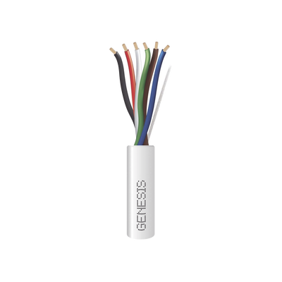 Bobina de 305 Metros / Cable de Cobre / 6 x 18 AWG / Para Interior / Color Blanco / Para Aplicaciones de Alarmas de Intrusión/Control de Acceso/ Automatización / Interfonos y Tv Porteros