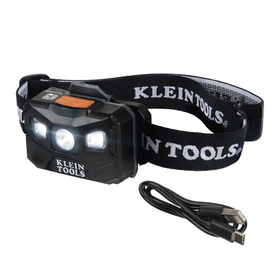 Lámpara Luz LED Frontal Recargable de 400 Lúmenes, Apagado Automático, con Correa de Tela, Adaptable y Ajustable a Gorros, Cascos, Cachuchas o directo a Frente Humana (Tipo Minero)