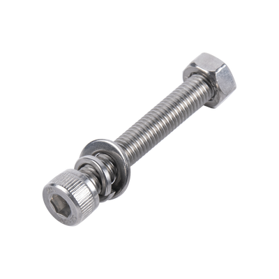 1 Tornillo Allen Milimétrico de Acero Inoxidable M8-1.25 x 30/ Con 1 Tuerca, 1 Arandela de Presión y 1 Plana / Para Montajes de Módulos Foto Voltaicos .