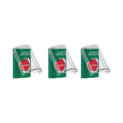 Paquete de 3 Botones con 3 Diferentes Métodos de Activación y 3 Mensajes Diferentes, Color Verde