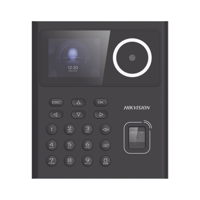 Terminal Min Moe WiFi Administrable por Smartphone o Nube / Acceso y Asistencia / Huella, Facial y Tarjetas MIFARE / 500 rostros y 1,000 Huellas y Tarjetas / Detección de Cubrebocas / HikConnect