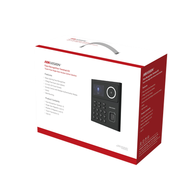 Kit WiFi de Control de Acceso Lite TODO INCLUIDO con Lector de Rostros, Tarjetas y Huellas / 500 Rostros / Compatible con App HIKConnect / Incluye Electroimán Botón de Salida y Montajes Z y L para imán