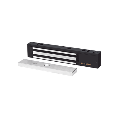 CERRADURA ELECTROMAGNETICA DE 600LB EN COLOR NEGRO CON SENSOR DE ADHERENCIA Y LED DE STATUS