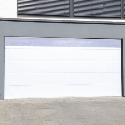 Puerta de Garage de Alta Calidad / Linea Central / Color Blanco 10X9 pies, AISLADA, Estilo Americana.