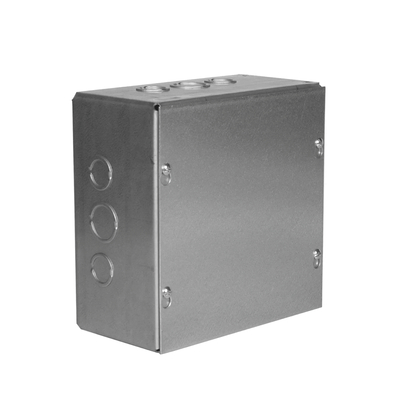 Caja Extra Grande 12"x12"x 4"/ Profundidad 4"/Entradas Laterales - Finales 2 Entradas de 1/2"- 3/4", 2 Entradas de 3/4" - 1" y 2 Entradas de 1"- 1 1/4" / Incluye tapa.