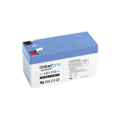 Batería 12 Vcc / 1.2 Ah / UL / Tecnología AGM-VRLA / Para uso en equipo electrónico, Alarmas de Intrusión / Incendio/ Control de acceso / Video Vigilancia / Terminales F1 ( Incluye adaptador para terminal F2 ).