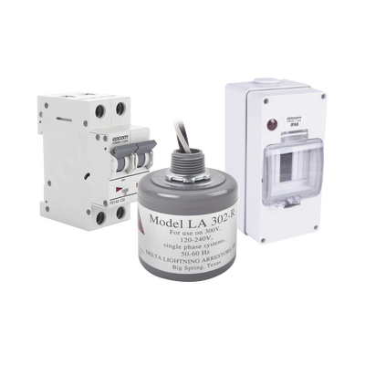 Kit de Centro de Carga Para Corriente Alterna, Breaker de hasta 400 Vca de 32 A con Supresor de Picos Transitorios.