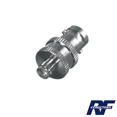 Adaptador en Línea de Conector BNC Hembra a SMA Hembra / Radios Portátil Kenwood, Uniden, Níquel/ Oro/ Teflón.