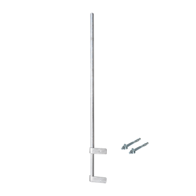 Mástil Liviano de Pared de 1.5 m (Diam. 1-1/4") con Cejas de Fijación Soldadas, ¡No se gira! Incluye Taquetes para instalación.