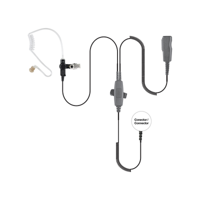 MICRÓFONO AUDÍFONO DE 2 CABLES CON DOBLE PTT P/ MOTOROLA (MOTO TRBO) XPR-6500/ XPR-6550/ 4150/ 4150/ 6150/ 8550/ 5550/ APX-7000/ DP-3400