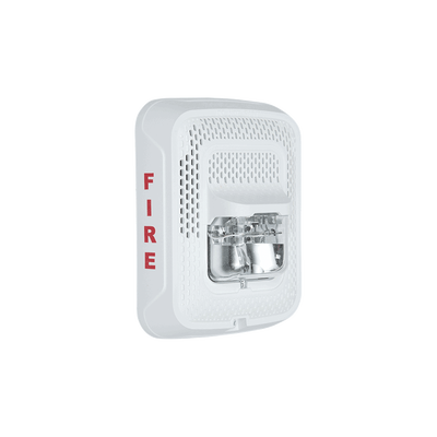 Bocina con Lámpara Estroboscópica, Montaje en Pared, Color Blanco, Nuevo Diseño Moderno y Elegante y Menor Consumo de Corriente