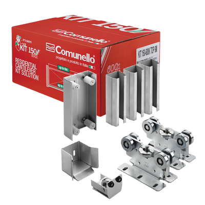 KIT para puertas autoportantes de hasta 3 m y 600 kg con rodillos de nylon
