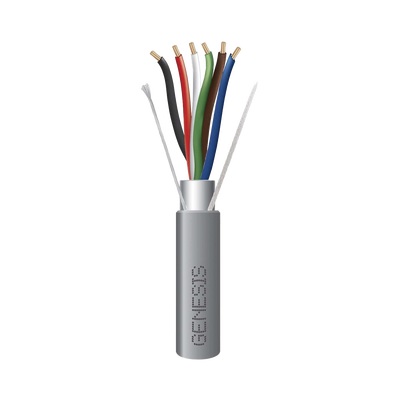 Bobina de 305 Metros (1000 Pies) de Cable  6 x 22 AWG / Blindado / Plenum de Color Gris / Aplicaciones de Audio, Seguridad y Control