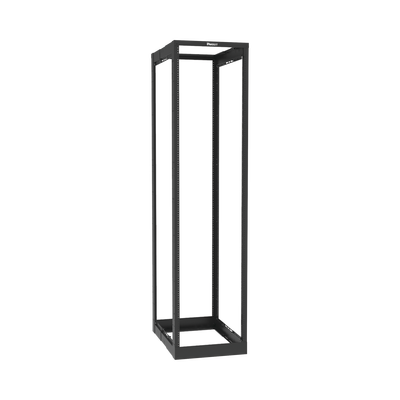 Rack de Cuatro Postes Estándar de 19", Rieles Roscados #12-24, Profundidad Ajustable de 23 a 42 in, 45 Unidades de Rack, Color Negro