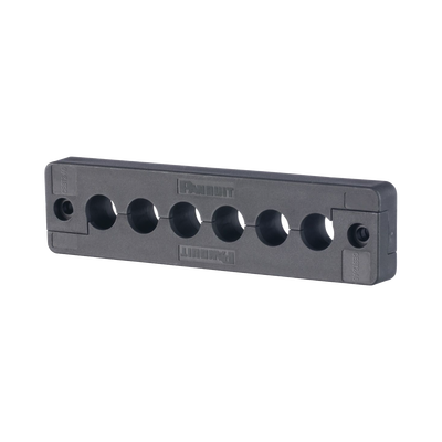Pasacables  de 6 Orificios en Línea 4.41" X 0.67" IP65,  para Cables Terminados, Color Negro