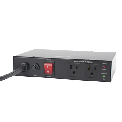 Acondicionador de Voltaje / Entrada 120 Vca / 2 salidas @ 120 Vca NEMA 5-15R / 1,800 W / 15 A / Supresión de Picos / Filtro de Ruido EMI/RFI
