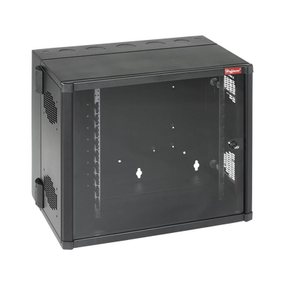 Gabinete AccessPlus de Montaje en Pared de 19in, Rieles Numerados y Roscados #10-32, Puerta con Ventana de Seguridad, 700 mm de Ancho, 637 mm de Profundidad, 26 UR, Color Negro