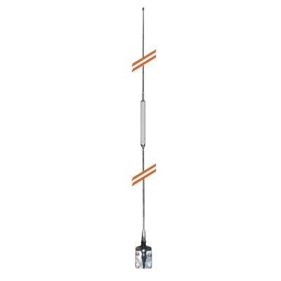 Antena Móvil para Rango de Frecuencia de Banda Civil (CB) 26.960 - 27.400 MHz.