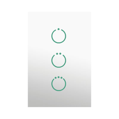 (ZWAVE) Interruptor On/Off panel táctil touch inalámbrico Zwave Plus 3 botones. Compatible con Hubitat HC8, Álula  M2M, otro