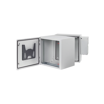 Gabinete Industrial ProTek de Puerta Sólida, Protección NEMA Tipo 4/12/4X; IP66; IK10, Abatible, Fabricado en Acero, 12 UR, Color Gris Claro