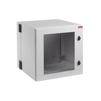 Gabinete Industrial ProTek de Puerta con Ventana, Protección NEMA Tipo 4/12/4X; IP55; IK10, Abatible, Fabricado en Acero, 12 UR, Color Gris Claro