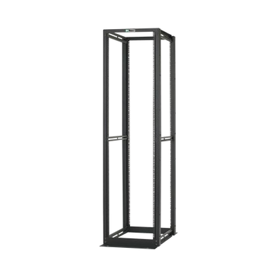 Rack de Cuatro Postes Estándar de 19", Rieles Numerados y Roscados #12-24, Profundidad Máxima de 30 in, 45 Unidades de Rack, Color Negro