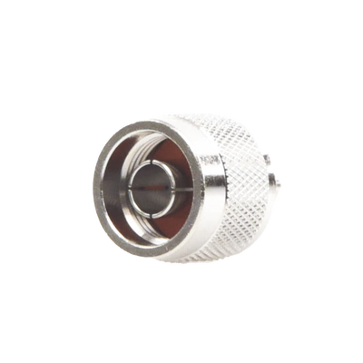 Conector N Macho de Anillo Plegable para Cables Coaxiales RG-58/U, RG-142/U, LMR-195, Níquel/ Oro/ Teflón.