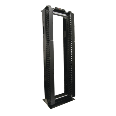 Rack de Aluminio System de 7ft x 19in, 45UR, Con organizadores verticales, conexión de tierra y accesorios de montaje